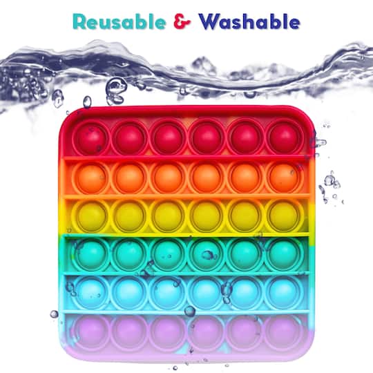 The Fidget Game 5" x 5" Rainbow Pop It Mats, 4ct.